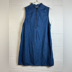 Allison Brittney Woman’s Denim Spring Casual Sleeveless Mini Dress Size Large
